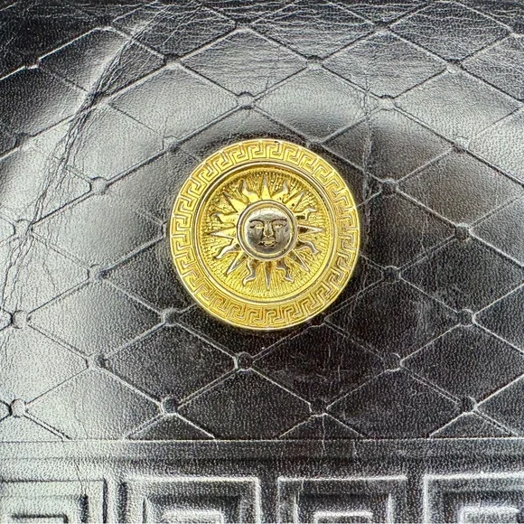 2 FER - Vintage Gianni Versace Brief Case Style Handbag & Matching Wallet - Picture 12 of 15